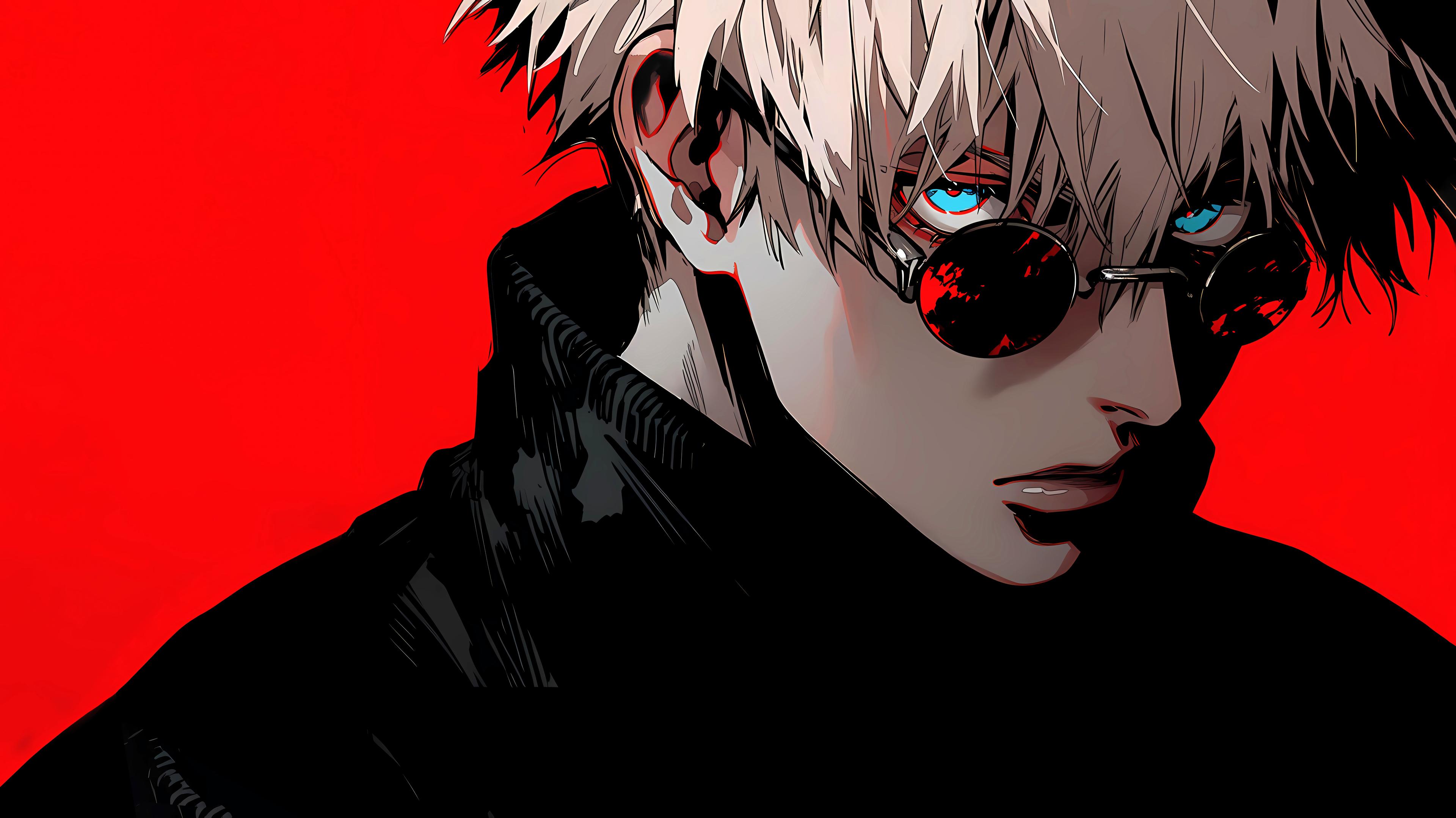 Satoru Gojo con Fondo Rojo