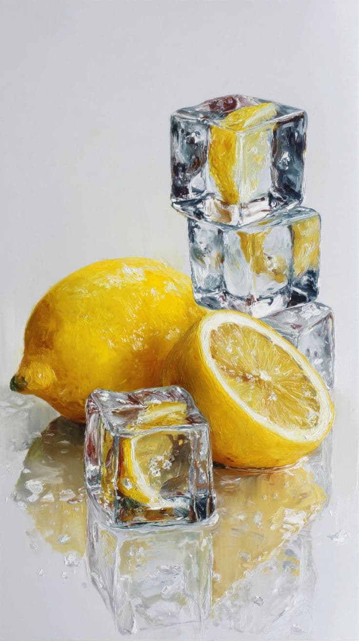 Limones y Cubos de Hielo Lienzo