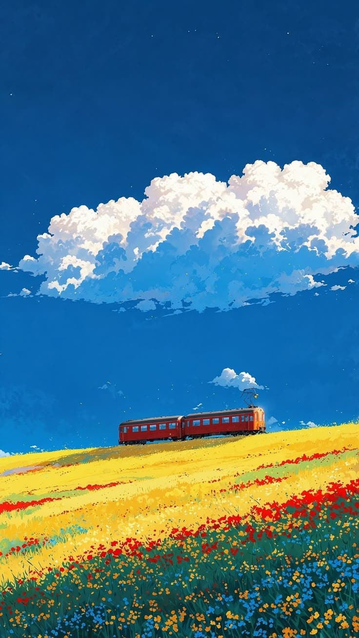 Tren a la Vista Lienzo