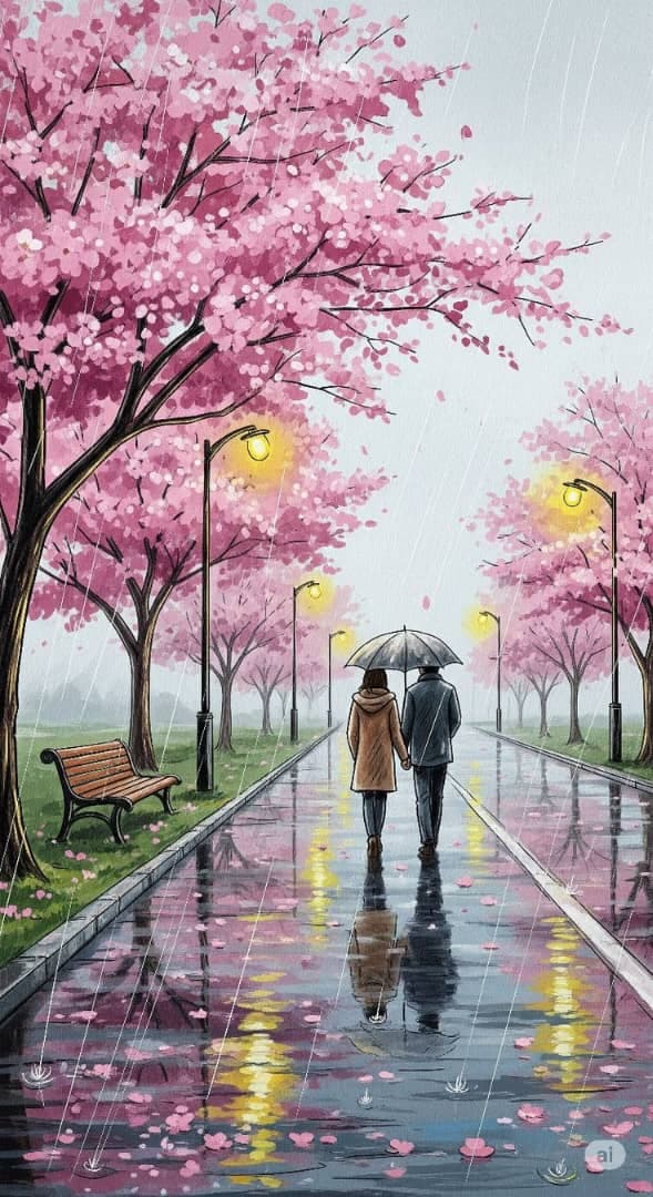 Rosado entre Lluvia